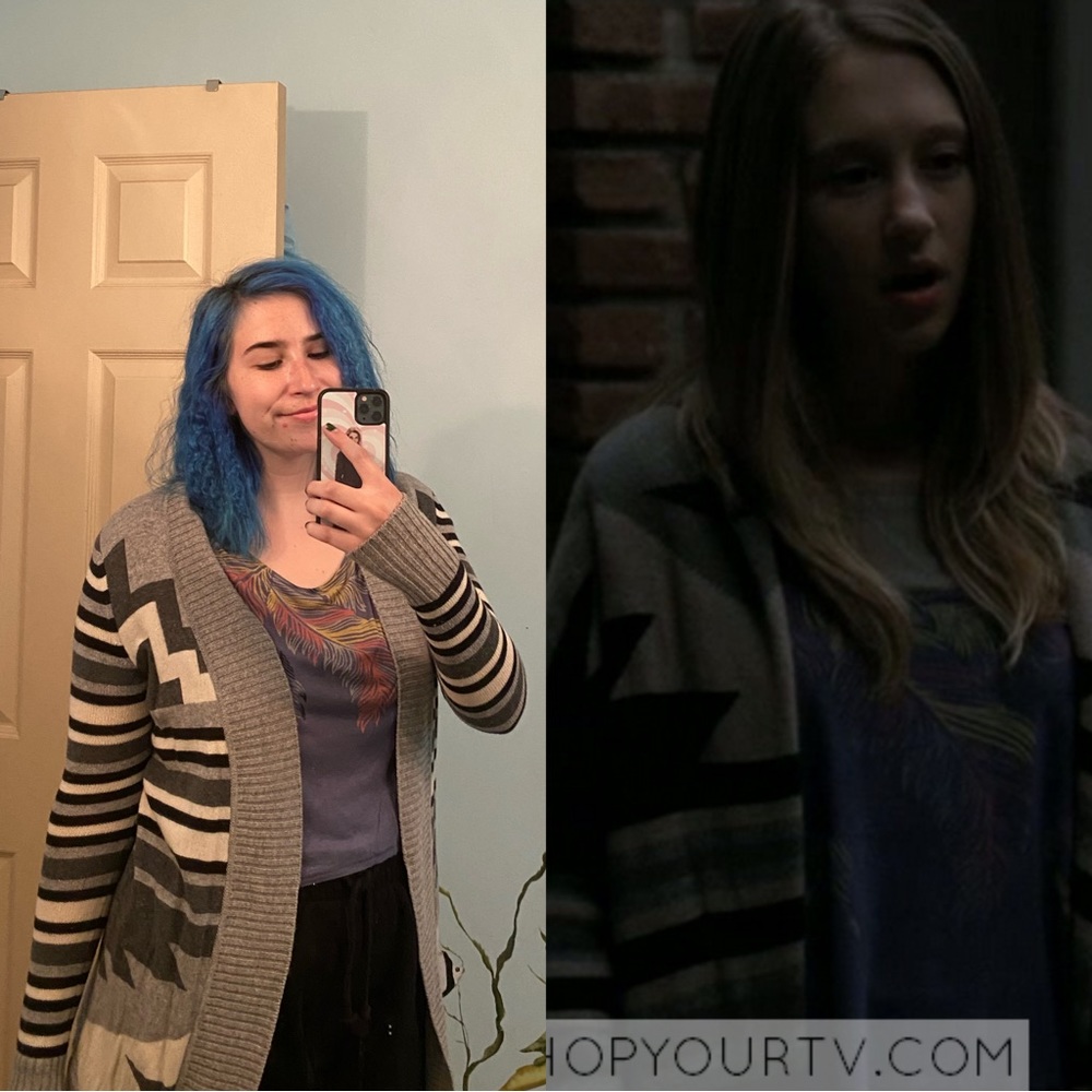 ASO AHS Violet Harmon Aztec Bloomingdale’s Cardigan ALT